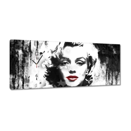 Zegar 100x40 Marilyn Monroe z czerwonymi ustami