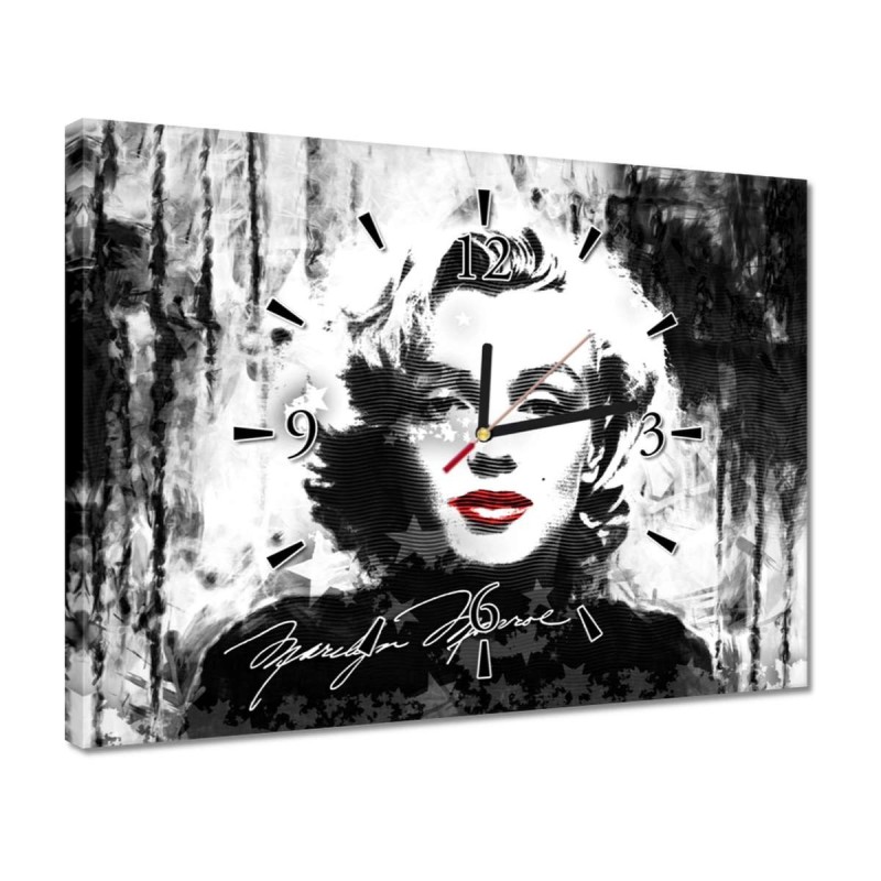 Zegar 40x30 Marilyn Monroe z czerwonymi ustami