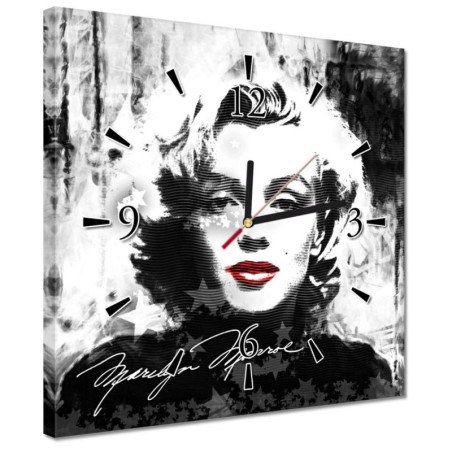 Zegar 30x30 Marilyn Monroe z czerwonymi ustami