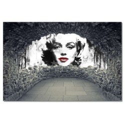 Obraz 120x80 Marilyn Monroe z czerwonymi ustami