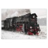 Plakat 120x80 Lokomotywa Ol49-59 w zimowej aurze