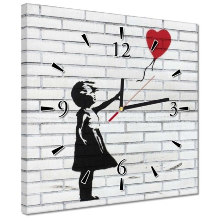 Zegar 30x30 Banksy Dziewczynka z balonikiem