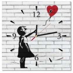 Zegar 30x30 Banksy Dziewczynka z balonikiem