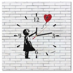 Zegar 40x40 Banksy Dziewczynka z balonikiem