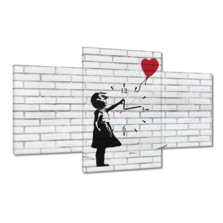 Zegar 100x60 Banksy Dziewczynka z balonikiem